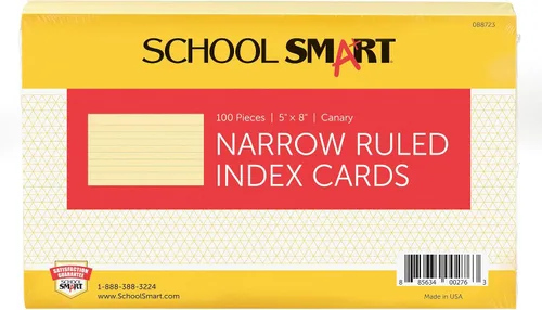 Vista 14 de School Smart Tarjetas de índice con rayas, 3 x 5 pulgadas, colores surtidos, paquete de 100