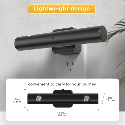 Vista 7 de L LOHAS LED Luz nocturna, luces nocturnas enchufables a la pared, sensor de luz automática de rotación de 180° [1 paquete], brillo ajustable de 0 a
