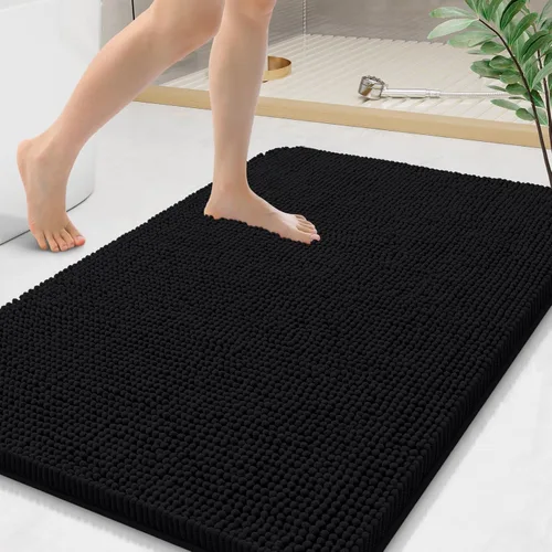 Vista 115 de Arotive Alfombras de baño de felpilla extrasuaves y absorbentes, de 24 x 16 pulgadas, lavables a máquina, parte trasera de goma antideslizante