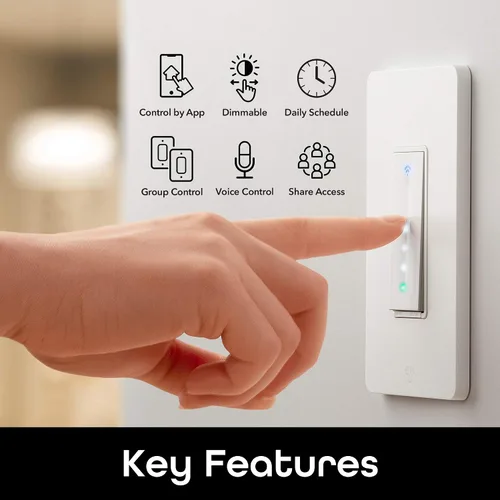 Vista 10 de Geeni Interruptor de luz inteligente con atenuación Wi-Fi, sin concentrador, Alexa y Google Home