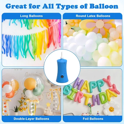Vista 4 de AXHJ Balloon Pump Electric Air Pumps for Long Balloons, Electric Air Balloon Pump, Balloon Inflator for Foil Twisty Animal Balloons in Birthday
