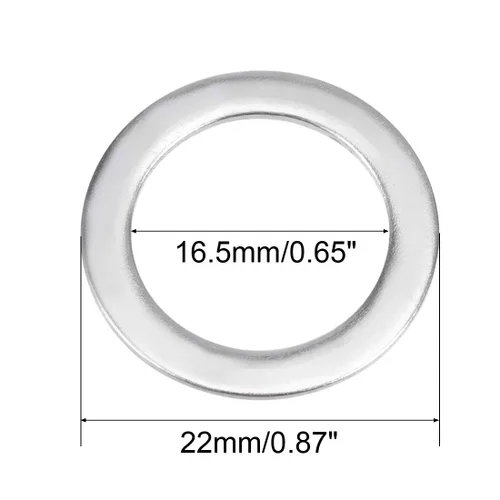 Vista 3 de uxcell 25 arandelas planas de acero inoxidable 304 de 0.65 x 0.87 x 0.03 pulgadas para tornillo