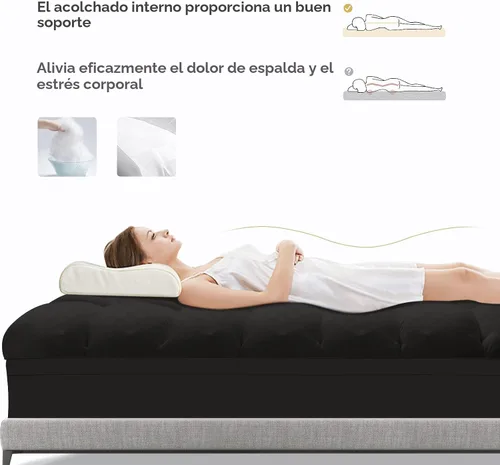 Vista 6 de SameBed Cubrecolchón tamaño individual, almohadilla de colchón extra gruesa para dolor de espalda, protector de colchón refrescante con bolsillo