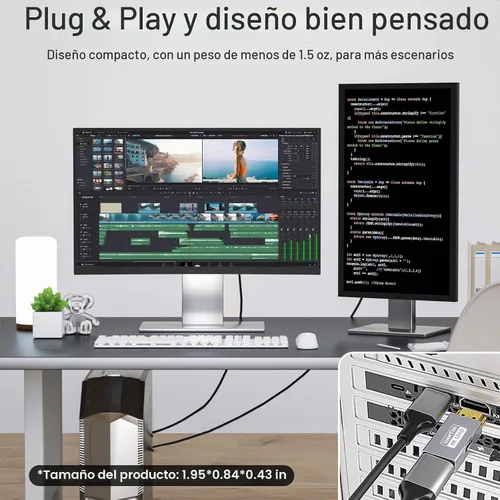 Vista 6 de UANTIN Adaptador HDMI a DisplayPort, 4K @60Hz Uni-Direccional solamente - 1