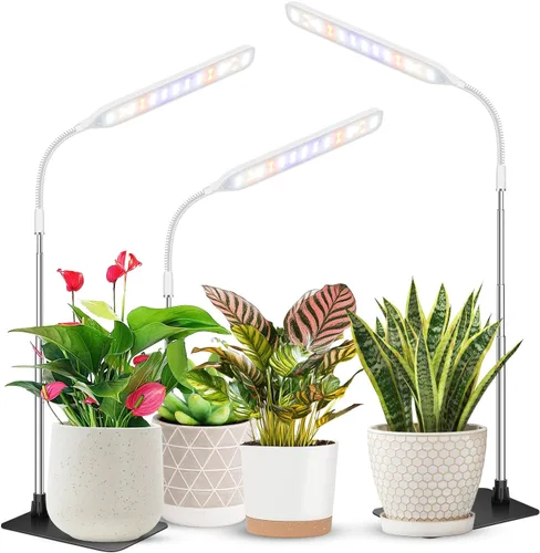 Vista 9 de Wolezek Luces de Crecimiento para Plantas de Interior, Luz de Crecimiento de Plantas de 52 LEDs de Espectro Completo con Base, Lámpara
