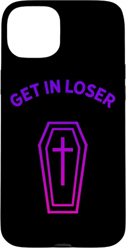 Vista 9 de Pastel Goth Aesthetic Black Gradient Coffin Get in Loser Emo Case for iPhone 17