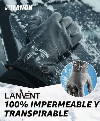 Vista 5 de LANON Waterproof Winter Work Gloves, Moisture-permeable PU Coated，Warm Gloves for Freezer & Outdoor Work