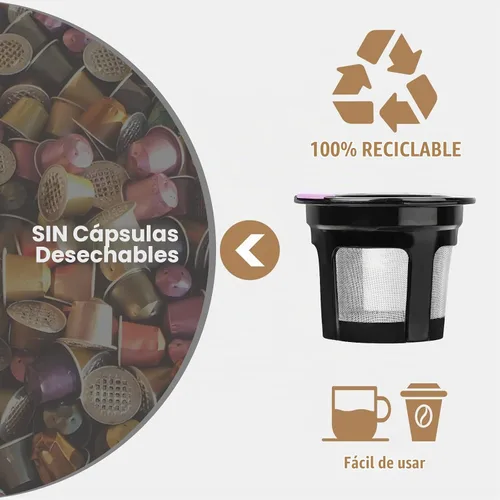 Vista 4 de K Cups reutilizables para K-eurig, paquete de 8 K Cups de cápsulas de café reutilizables, K Cup reutilizable universal para K-eurig 1.0 y 2.0