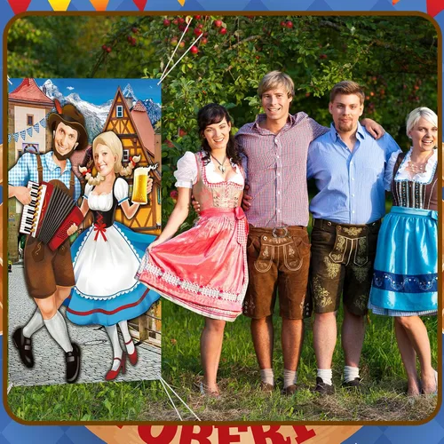 Vista 5 de Tudomro Oktoberfest - Cartel para puerta de fotos para parejas, decoración de fiesta, 6 x 4 pies, accesorios para fotos del Oktoberfest, telón