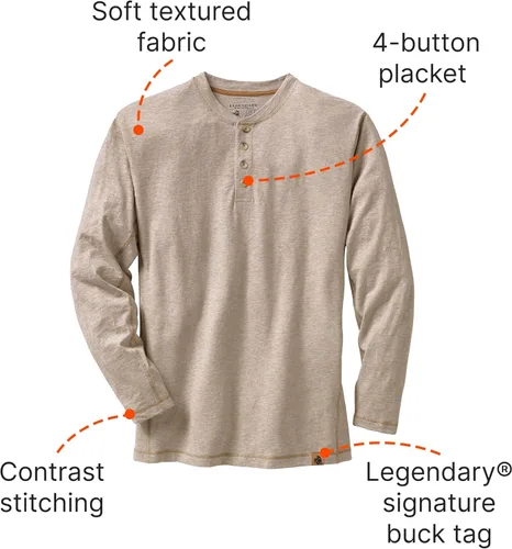 Vista 6 de Legendary Whitetails Camisa Henley Maverick Slub para hombre