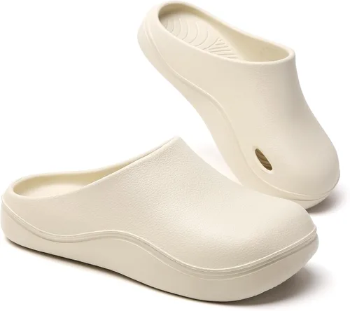 Vista 4 de Eliogn Zapatos de trabajo antideslizantes para hombres y mujeres, resistentes al aceite, zapatos de chef, ligeros, cómodos, sin cordones