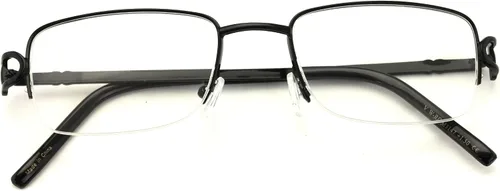 Vista 2 de V.W.E. Lentes de metal con marco rectangular transparente de media llanta