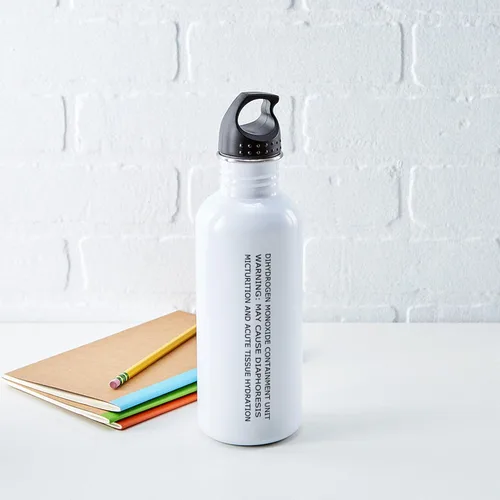 Vista 5 de CafePress - Botella de agua "Dihydrogen Monoxide", botella de agua de acero inoxidable, botella deportiva de 1,0 l