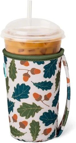 Vista 3 de Swig Life Funda Mediana para Taza de Café Helado Coolie, Funda Aislante de Café Helado Estándar de 22oz con Asa, Funda Aislante de Neopreno Coolie