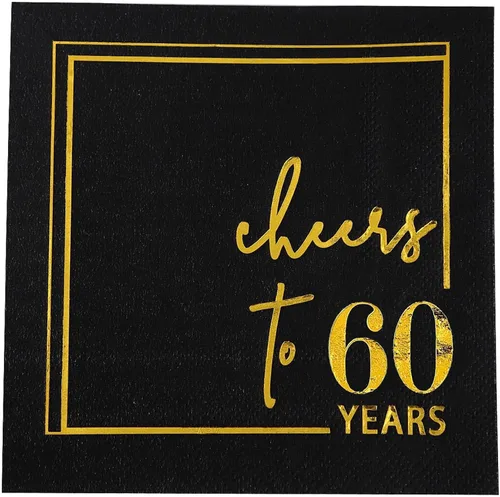 Vista 8 de Servilletas de cóctel para celebrar años - paquete de 50 - servilletas de cumpleaños desechables de 3 capas de 5x5 pulgadas, servilletas de papel