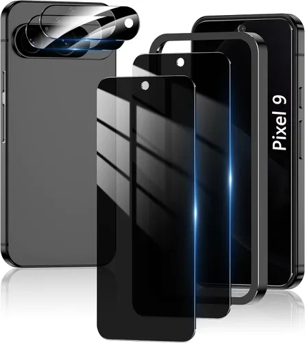 Vista 10 de [Paquete de 2+2] Protector de pantalla de privacidad para Google Pixel 6A [6.1 pulgadas] con protector de lente de cámara, vidrio templado