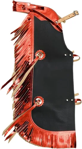 Vista 10 de HILASON Pro Rodeo Bull Riding Chaps de piel sintética juvenil verde oliva base verde oliva Chaps de montar toros Western Chaps cuero Western