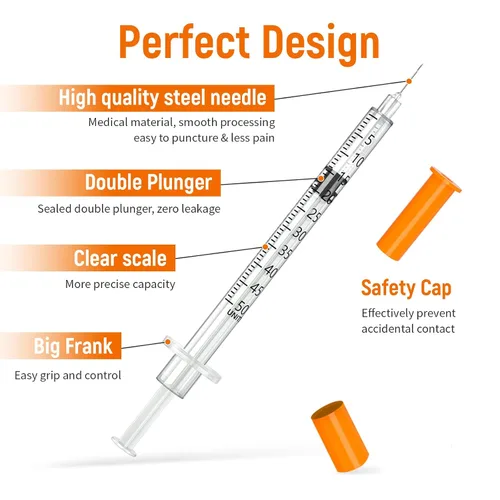 Vista 4 de 0.5 ml 30G 1 ml/cc 5/16" (8 mm) Pack de 25