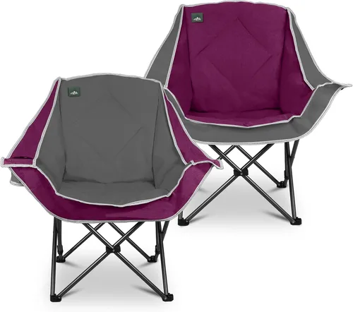 Vista 9 de Northroad Silla de campamento plegable, silla de campamento portátil de gran tamaño con soporte para tazas, silla de césped acolchada resistente