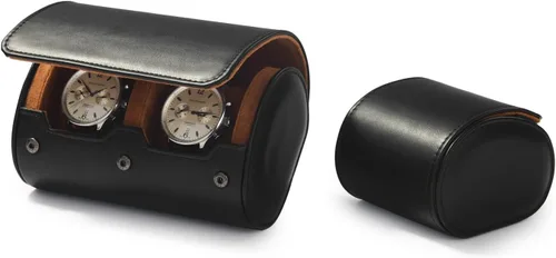 Vista 6 de Funda de viaje para reloj de 2 ranuras, rollo de piel sintética con almohadas extraíbles