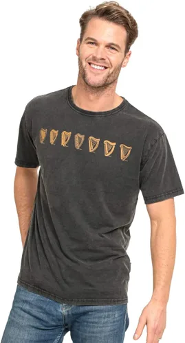 Vista 3 de Guinness Evolution of The Harp Beer Mens Distressed Tshirt Gaelic Tees for Men and Women Verde