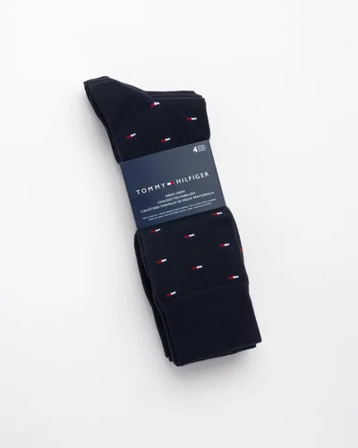 Vista 2 de Tommy Hilfiger Calcetines de vestir para hombre, calcetines ligeros y cómodos (paquete de 4)