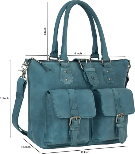 Vista 2 de ANTONIO VALERIA Beck Hunter - Bolso de piel con asa superior para mujer