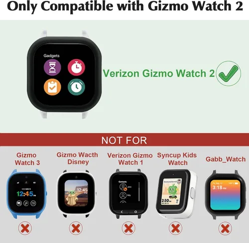 Vista 2 de Kuaguozhe Paquete de 2 fundas compatibles con Gizmo Watch 2, protector de pantalla para niños (paquete de 2), funda protectora general
