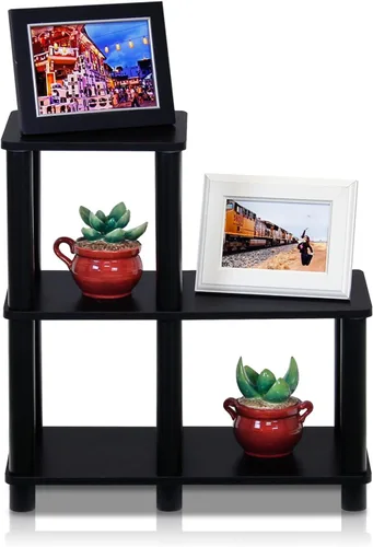 Vista 7 de Furinno Turn-N-Tube Accent - Estante decorativo, color espresso/negro y solo mesa auxiliar de 3 niveles, 1 paquete, americano/negro