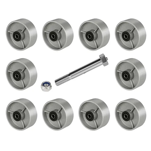Vista 11 de Ruedas industriales de 3" x 2", rueda de hierro fundido de acero – Rueda de servicio pesado – Capacidad de 800 libras cada una, rodamiento