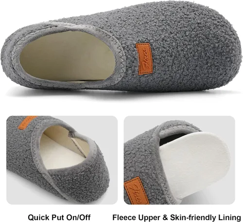 Vista 3 de Fires Pantuflas para hombre y mujer con suela de goma, suaves y ligeras, para usar en casa, antideslizantes, para interiores y exteriores