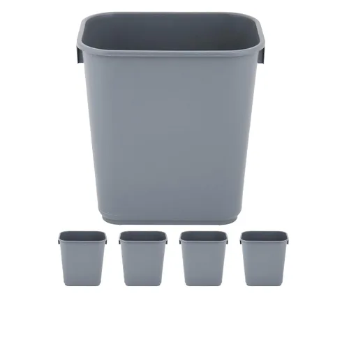 Vista 36 de Cubo de basura rectangular beige de 10 galones para restaurante, papelera comercial, papelera de plástico para oficina, cubo de basura para baño