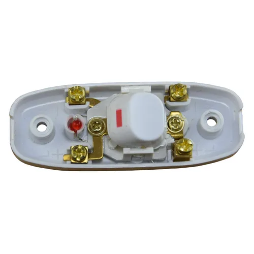 Vista 6 de Interruptor de cable en línea de encendido/apagado con indicador LED rojo, blanco
