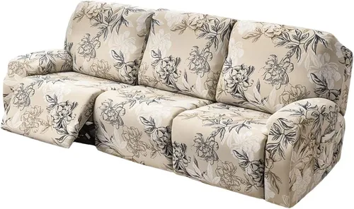 Vista 19 de Fundas elásticas para sillas reclinables, 4 piezas, fundas estampadas Lazyboy para sillón reclinable Lazyboy, funda de elastano suave para silla