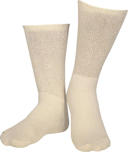 Vista 9 de Truform Calcetines diabéticos para hombres y mujeres, estilo médico, longitud media, altura de media pantorrilla, 3 pares, negro, S