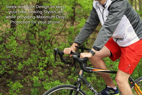 Vista 3 de E Tronic Edge Soporte de teléfono para bicicleta – Soporte giratorio para teléfono celular para manillar de bicicleta compatible con iPhone 12, 11