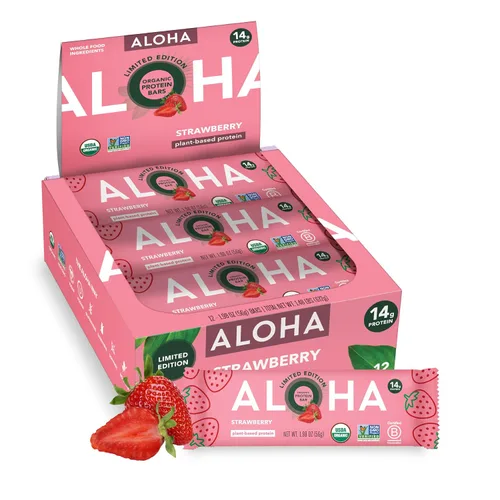 Vista 28 de ALOHA Barras de Proteína Orgánicas a Base de Plantas - Paquete de Variedad de 6 Sabores - 12 Unidades, Barras de 1.9oz - Aperitivos Veganos, Bajo