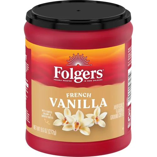 Vista 11 de Folgers Café molido con sabor a caramelo mantequilla, recipiente de 9.6 onzas (paquete de 6)