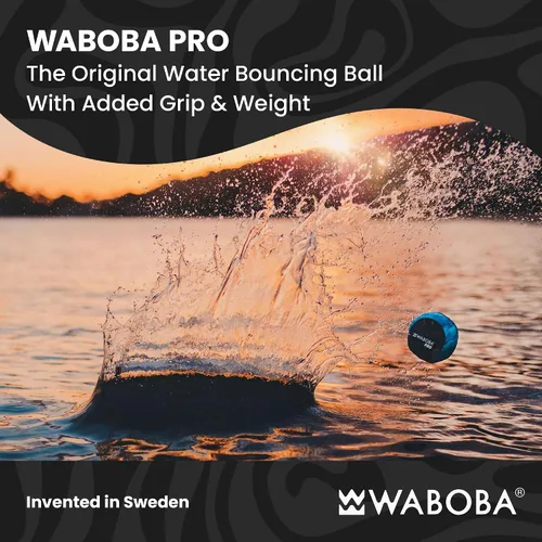 Vista 2 de Waboba Juguete de pelota de saltar agua para juegos de piscina y playa, regalo de pelota de rebote de agua para niños y adolescentes - Pro Blue Waves