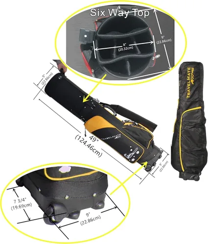 Vista 6 de Deluxe Golf Travel Mate CarryOn - Funda para carrito de golf con cerradura TSA y cubierta de protección Convenient 2-in-1 hybrid golf bag and