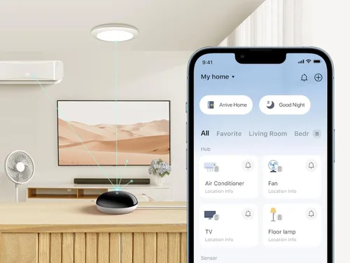 Vista 10 de Tapo Smart IR & IoT Hub con timbre, certificado Matter, H110, control remoto universal