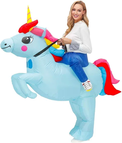 Vista 2 de KOOY Disfraz inflable para adultos disfraces inflables de Halloween disfraz de unicornio para adultos disfraz de Halloween para adultos disfraces