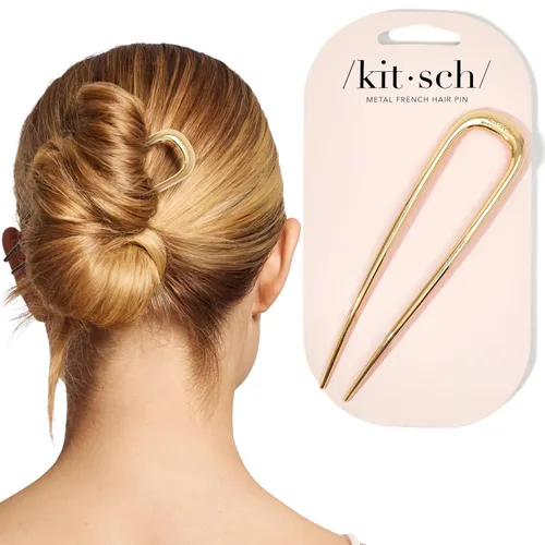 Vista 14 de Kitsch Horquilla francesa para mujer, accesorios para el cabello dorado con Concha de almeja