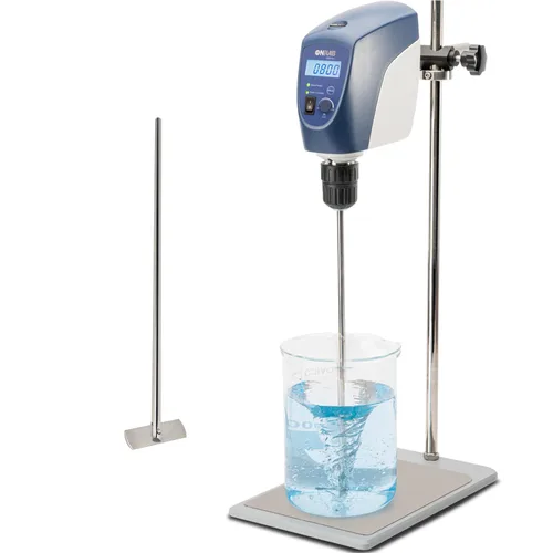 Vista 8 de ONiLAB Agitador Eléctrico Superior, Mezclador Agitador Superior Digital LCD con Varilla de Agitación y Soporte, Potente 20L, 10000 mPas, 50~2200RPM