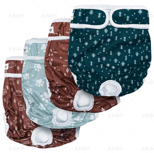 Vista 9 de JoyDaog Pañales para perros pequeños, paquete de 4 pañales reutilizables para cachorros, S