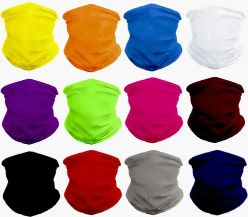 Vista 15 de Bandana para la cabeza, polaina para el cuello, bufanda, pasamontañas, máscara facial Negro (12 piezas)