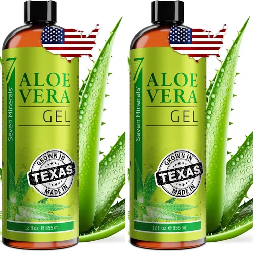 Vista 7 de Seven Minerals, Gel de Aloe Vera Orgánico de Tamaño de Viaje de 100% Puro Aloe Recién Cortado - 2 Fl Oz - Máxima Calidad, Cultivado en Texas