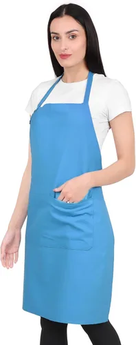 Vista 11 de Delantal de cocina de algodón resistente a las gotas de agua con delantales ajustables para mujer con bolsillos 8 opciones de color para cocinar