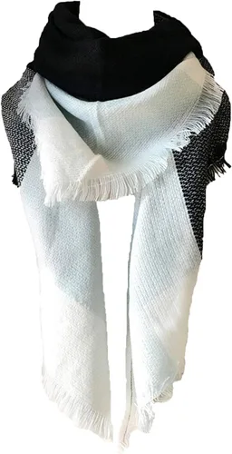 Vista 116 de Wander Agio - Bufanda envolvente con diseño a cuadros o triangular para mujer, cálida y larga, de punto, sensación de cachemira, chal