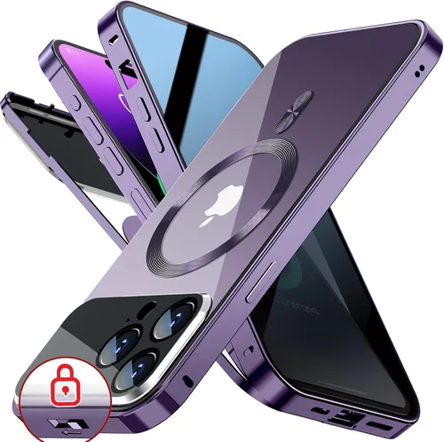 Vista 31 de Funda magnética de privacidad para iPhone 13 Pro, protección completa de la cámara, color negro [Mechanical Lock][Compatible with MagSafe]